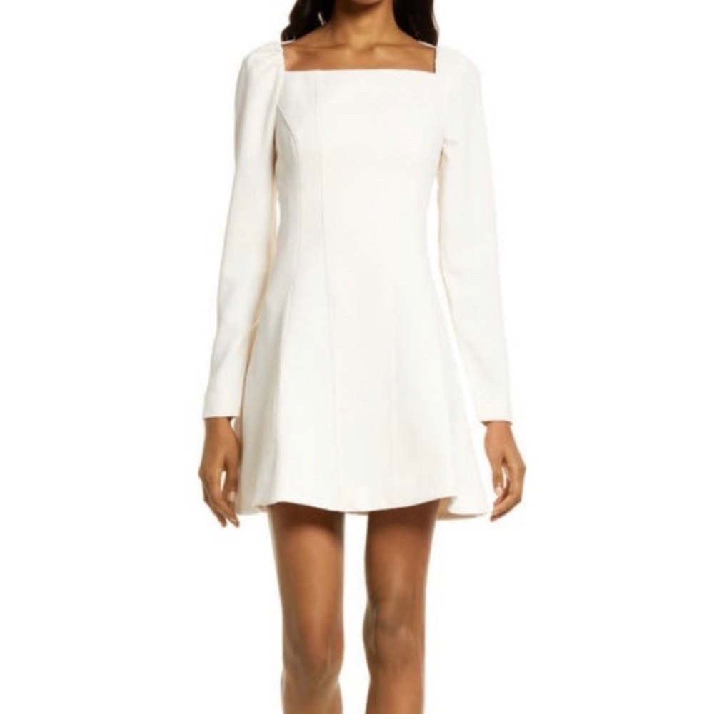 Ever New Long Sleeve Serene Square Neck Mini Dress